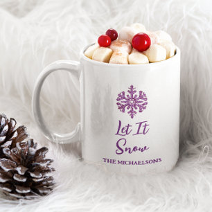 Lassen Sie es Lila schneeflattern Kaffeetasse