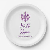 Lassen Sie es Lila schneeflattern Pappteller (Vorderseite)