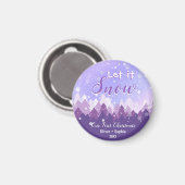 Lassen Sie es Lila Schneewald frohe Weihnachten. Magnet (Vorderseite/Rückseite)