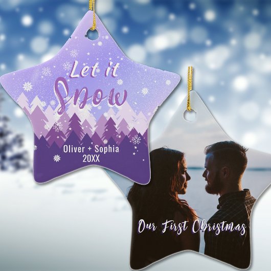 Lassen Sie es Lila werden unsere ersten Weihnachte Keramik Ornament