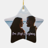 Lassen Sie es Lila werden unsere ersten Weihnachte Keramik Ornament (Vorne)