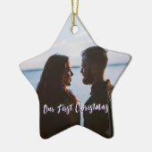 Lassen Sie es Lila werden unsere ersten Weihnachte Keramik Ornament (Links)