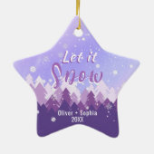 Lassen Sie es Lila werden unsere ersten Weihnachte Keramik Ornament (Hinten)