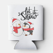 Lassen Sie es mit einem Snowman & Pinguin auf eine Dosenkühler (Rückseite)