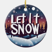 Lassen Sie es mit schönem Winterwunder schneefrei  Keramik Ornament (Hinten)