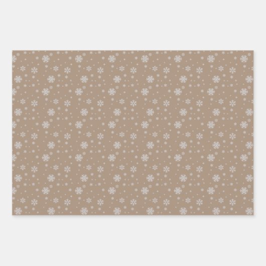 Lassen Sie es mit weißen Weihnachtsbaumen schneebe Geschenkpapier Set (Vorderseite 2)