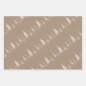 Lassen Sie es mit weißen Weihnachtsbaumen schneebe Geschenkpapier Set (Vorderseite)