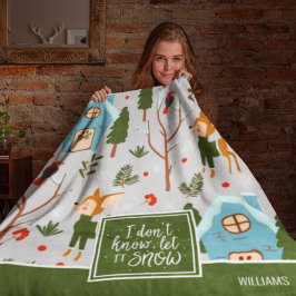 Lassen Sie es Niedliches Rentier-Muster mit dem Na Fleecedecke