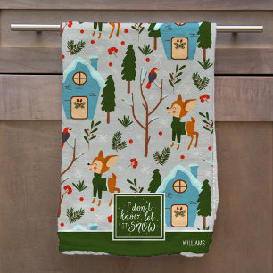 Lassen Sie es Niedliches Rentier-Muster mit dem Na Geschirrtuch