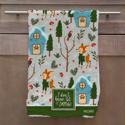 Lassen Sie es Niedliches Rentier-Muster mit dem Na Geschirrtuch