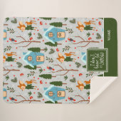 Lassen Sie es Niedliches Rentier-Muster mit dem Na Sherpadecke (Vorderseite (Horizontal))