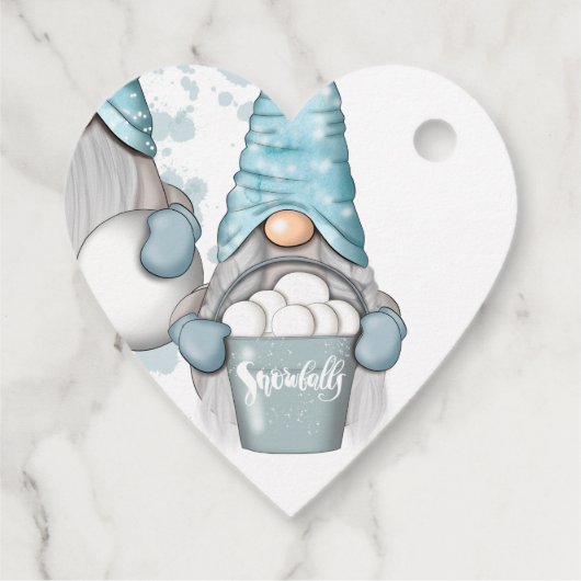 Lassen Sie es nordische Gnomes schneien Geschenkanhänger (Rückseite)