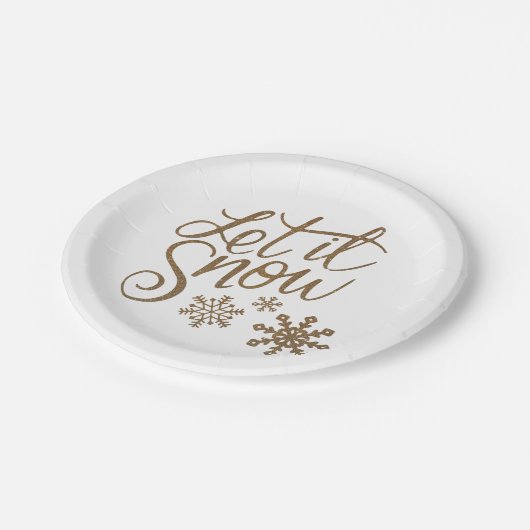 Lassen Sie es Papiere Teller schneien (Schrägansicht)