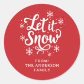 Lassen Sie es Personalisiert schneien Runder Aufkleber (Vorderseite)