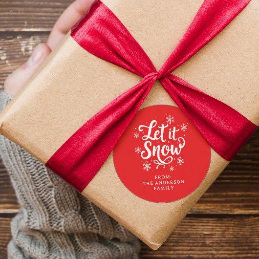 Lassen Sie es Personalisiert schneien Runder Aufkleber