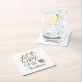 Lassen Sie es Personalisierte Papier Weihnachts-Un Rechteckiger Pappuntersetzer (Vor Ort)