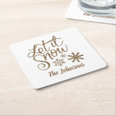 Lassen Sie es Personalisierte Papier Weihnachts-Un Rechteckiger Pappuntersetzer (angewinkelt)