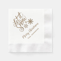 Lassen Sie es Personalisierte Weihnachten Napkins