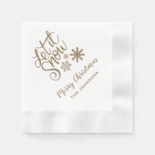 Lassen Sie es Personalisierte Weihnachten Napkins Serviette (Vorderseite)