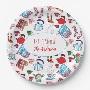 Lassen Sie es Personalisierten Skandi Hygge Winter Pappteller
