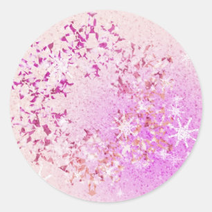 Lassen Sie es rosafarben Runder Aufkleber