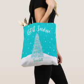 Lassen Sie es Schnee Aquamarin Aqua Weihnachtsbaum Tasche (Von Nahem)