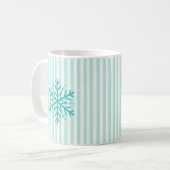 Lassen Sie es Schnee Aquamarin Schneemann Weihnach Kaffeetasse (Vorderseite Links)