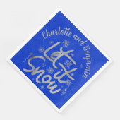 Lassen Sie es Schnee Blau und Silber Weihnachten | Serviette (Ecke)