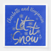 Lassen Sie es Schnee Blau und Silber Weihnachten | Serviette (Vorderseite)