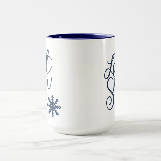 Lassen Sie es Schnee Blau und Weiß Kaffee & Kakao Tasse (Zentrum)