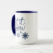 Lassen Sie es Schnee Blau und Weiß Kaffee & Kakao Tasse (Vorderseite Links)