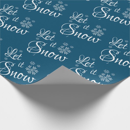 Lassen Sie es Schnee blau weißen Schnee Flitter We Geschenkpapier (Ecke)