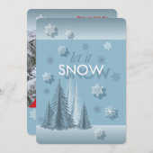 Lassen Sie es Schnee Blauer Foto Einladung (Vorne/Hinten)