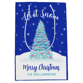 Lassen Sie es Schnee Blue Weihnachtsbaum Urlaub Mittlere Geschenktüte