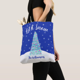 Lassen Sie es Schnee Blue Weihnachtsbaum Urlaub Tasche