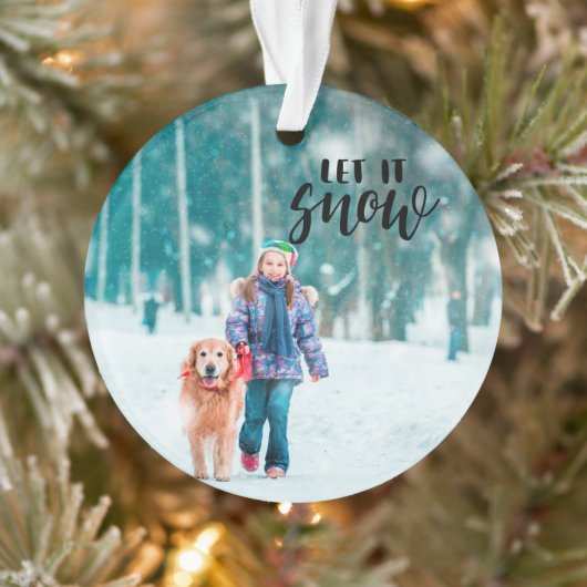 Lassen Sie es Schnee Custom Weihnachts-Foto Ornament (Baum)