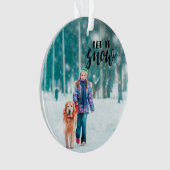 Lassen Sie es Schnee Custom Weihnachts-Foto Ornament (Vorderseite)