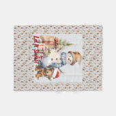 Lassen Sie es Schnee Dackel & Snowman Fleecedecke (Vorderseite (Horizontal))