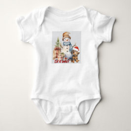 Lassen Sie es Schnee Dackel & Snowman Urlaub Baby Strampler