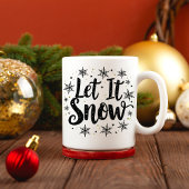 Lassen Sie es schnee Elegante Script Weihnachts-Ka Kaffeetasse