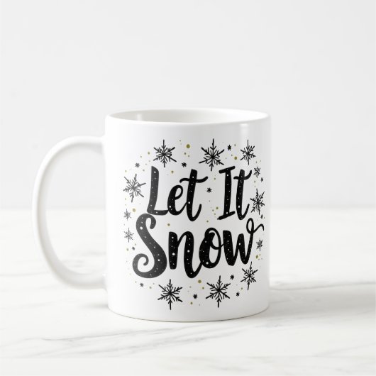 Lassen Sie es schnee Elegante Script Weihnachts-Ka Kaffeetasse (Links)