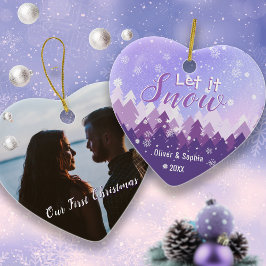 Lassen Sie es Schnee Erste Weihnachtszeit Foto Lil Keramik Ornament