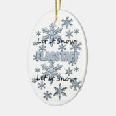 Lassen Sie es Schnee Flagstaff Arizona Weihnachtss Keramikornament (Links)