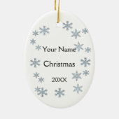 Lassen Sie es Schnee Flagstaff Arizona Weihnachtss Keramikornament (Hinten)