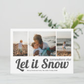 Lassen Sie es Schnee Foto Collage Weihnachten Karte (Stehend Vorderseite)