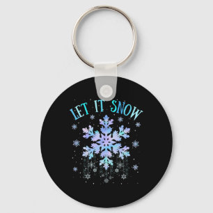 Lassen Sie es Schnee Gefärbte Krawatte Schneeflock Schlüsselanhänger
