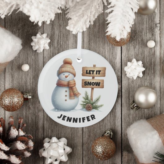 Lassen Sie es schnee gemütlichen Winter Snowman In Ornament Aus Glas