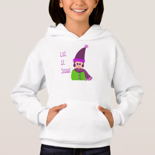 Lassen Sie es Schnee Girl Plum Green Winter Hat Sc Hoodie (Vorderseite)