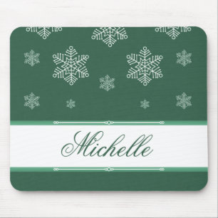 Lassen Sie es Schnee Holiday Mousepad, grün Mousepad