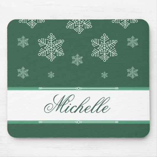 Lassen Sie es Schnee Holiday Mousepad, grün Mousepad (Vorne)